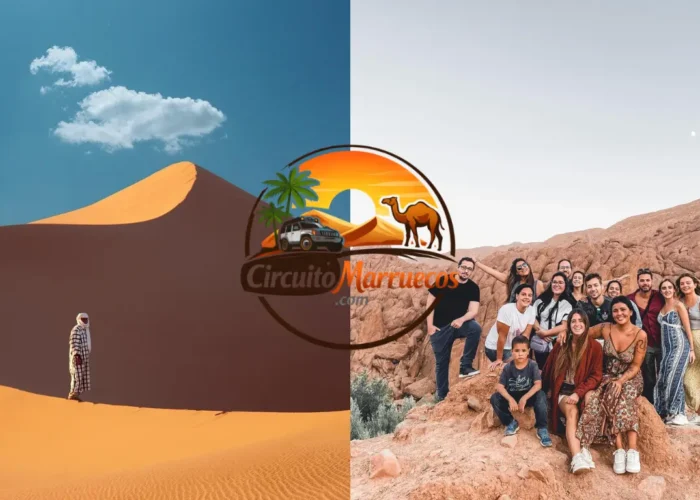 Tienda tradicional de una familia nómada y la Kasbah de Ait Ben Haddou durante un tour Marruecos 5 días desde Fez a Marrakech.