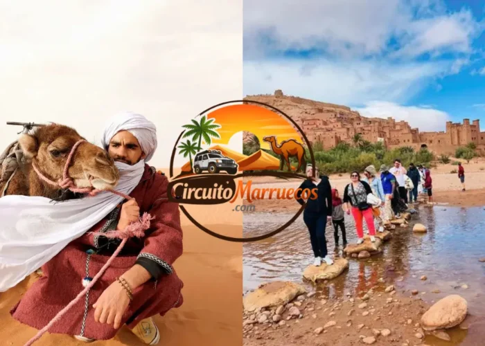 Kasbah de Ait Ben Haddou y paseo en camello por el desierto de Merzouga durante un viaje Marruecos 4 días desde Marrakech.