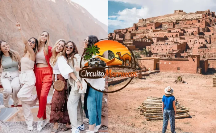 Kasbah de Ait Ben Haddou y paisaje de las Gargantas del Dades durante el Tour Marruecos en 9 Días desde Casablanca