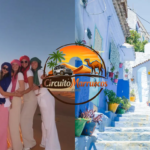 Viajeras disfrutando del desierto del Sahara en Marruecos y las calles azules de Chefchaouen durante el tour Marruecos 6 días desde Casablanca