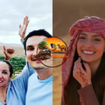 Guía Mustapha con viajeros satisfechos en el desierto de Merzouga – experiencia inolvidable en un circuito Marruecos 7 días por el Sahara.