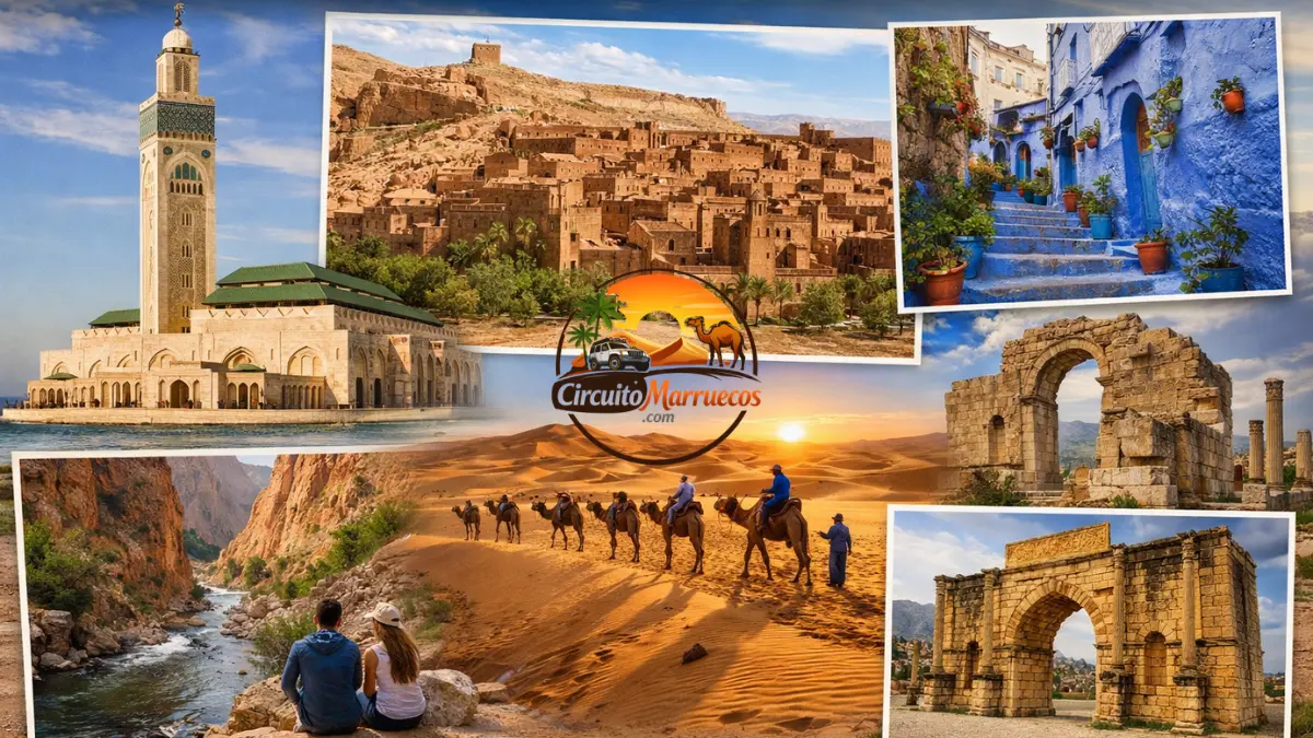 Ciudades para Visitar en Marruecos – Las Mejores Destinos Ciudades para visitar en Marruecos con vistas de Marrakech, Fez, Chefchaouen y otros destinos