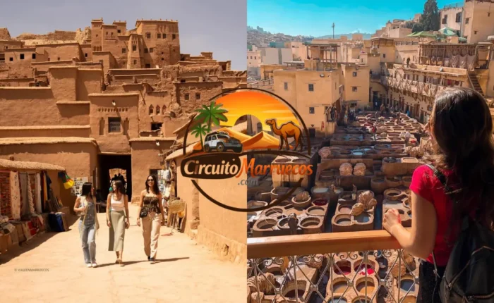 Vista de Ait Ben Haddou y de la histórica medina de Fez durante un recorrido de Marruecos en 5 Días por ciudades imperiales, montañas y desierto